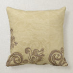 Tan and Brown Damask Pattern pillows