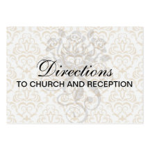 tan gold on white ornate damask pattern business card template