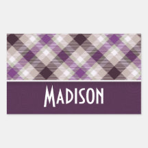 Tan & Purple Plaid Sticker