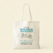 Tandem Bicycle Personalized Wedding Party Tote Bag bags