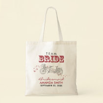 Tandem Bicycle Personalized Wedding Party Tote Bag bags