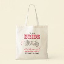 Tandem Bicycle Personalized Wedding Party Tote Bag bags