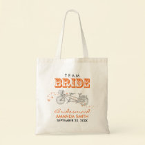 Tandem Bicycle Personalized Wedding Party Tote Bag bags