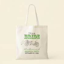 Tandem Bicycle Personalized Wedding Party Tote Bag bags