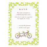 Tandem Bike (Green Dots) RSVP Personalised Invitation