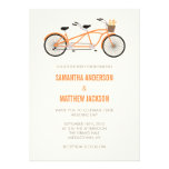 Tandem Bike Wedding Invitation - Orange