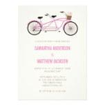 Tandem Bike Wedding Invitation - Pink