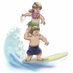 Tandem Surfers Photo Cut Out