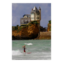 Tandem Surfing at Biarritz, France posters