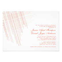 Tangerine and Biege Wedding Invitation
