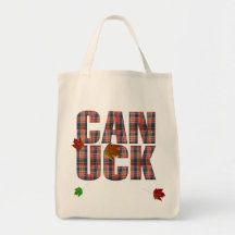 Tangerine Canuck Plaid Bags