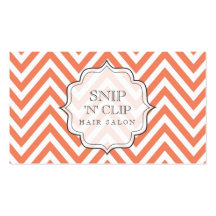Tangerine Chevron Filigree Hair Stylist Cards Business Card Template