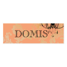 Tangerine Damask Chandelier Business Card