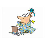 tangled in wrapping paper funny cartoon postcard