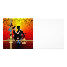 Tango on damask photo card