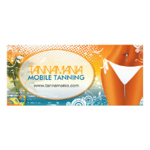 TANNING SALON GIFT CERTIFICATE CUSTOMISED RACK CARD