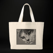 Tara - Black and White Cat Art bags