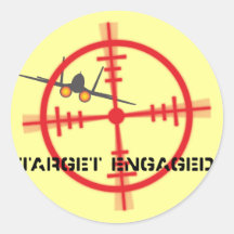 Target Engaged Flight Simulator Pilot Display Round Stickers