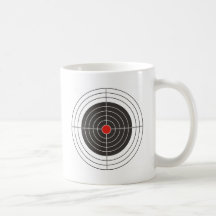 Target shooting for gun, rifle or firearm shooter mugs