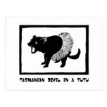 Tasmanian Devil in a Tutu Postcard