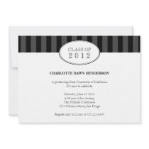 Tasteful black stripe graduation class invitation invitations