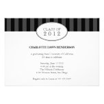 Tasteful black stripe graduation class invitation
