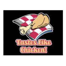 tastes like chicken postcard