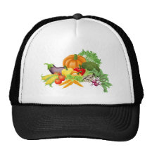 Tasty vegetables illustration trucker hats