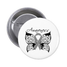 Tattoo Butterfly Awareness - Brain Cancer Button