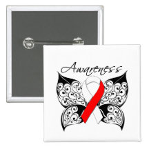 Tattoo Butterfly Awareness - Oral Cancer Pinback Buttons
