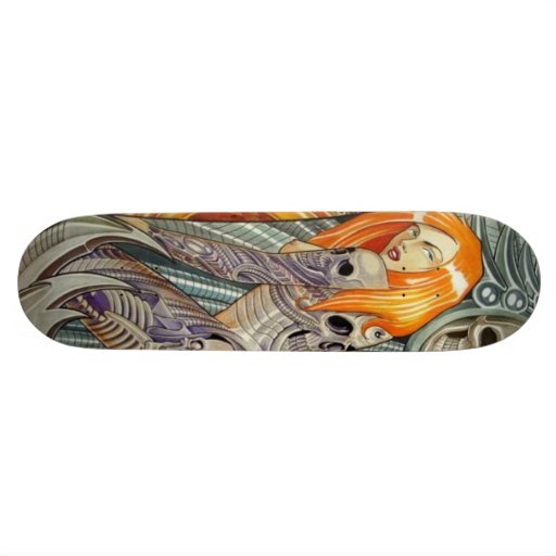 tattoo girl skate board deck