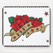 Tattoo Rose Mum Mouse Mat