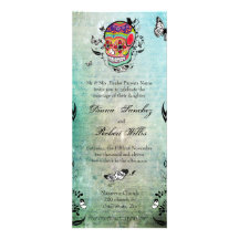 Tattoo Style Muerte Skull and Flourishes Invite