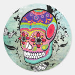 Tattoo Urban Muerte Day of the Dead. Round Stickers