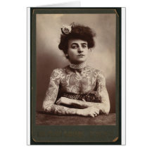 Tattooed American Woman Cards