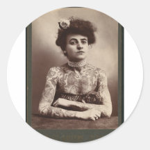 Tattooed American Woman Sticker