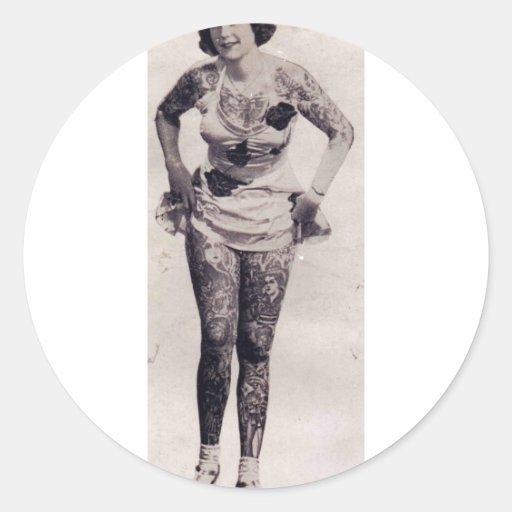 Tattooed Leggy Lady Sticker