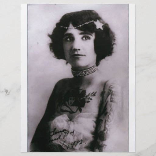 Tattooed woman - 1912 custom flyer