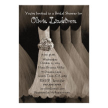 TAUPE Bridesmaid Dresses Bridal Shower Metallic Custom Invite
