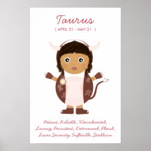 Taurus - Girl Horoscope Poster