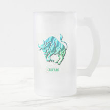 Taurus Sign Frosted Beer Mug
