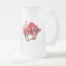 Taurus Symbol Frosted Beer Mug