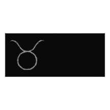Taurus. Zodiac Astrology Sign. Black. Personalized Announcements