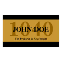 Tax Prep Stripes 1040 Gold Business Cards