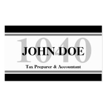 Tax Prep Stripes 1040 White Business Card