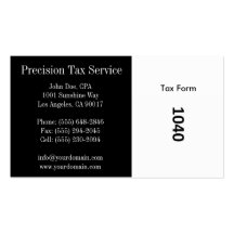 Tax Preparation B/W Stripe Business Card