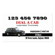 Taxicab n calendar british london business card