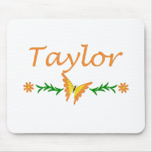 Taylor (Orange Butterfly) Mouse Mat
