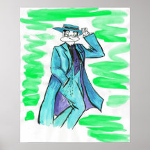 Taz Poster in Teal
