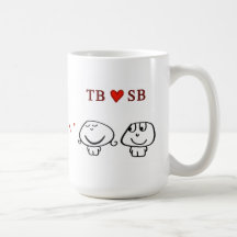 "TB heart SB" Coffee Mugs